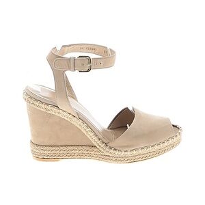 Stuart Weitzman Tan Suede Wedge Sandals - Size 9.5 worn ONCE!